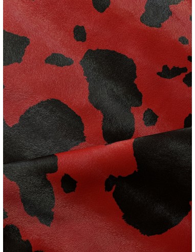 SYNTHETIC LEATHER COW PRINT RED
