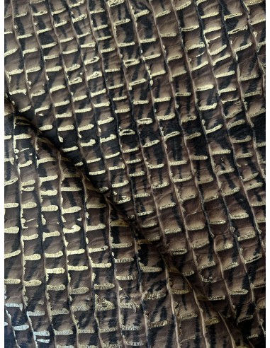 CROCO LEATHER WITH METALLIC GOLD DETAILS