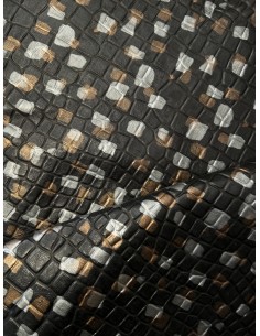 CROCO LEATHER BLACK WITH...