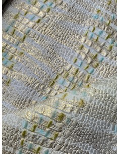 CROCO WHITE LEATHER WITH...