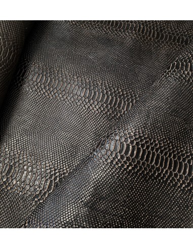 SNAKE LEATHER DARK BROWN