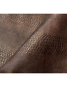 SNAKE LEATHER BROWN WITH...