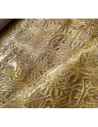 YELLOW SHINY LEATHER WITH EMBOSSED...