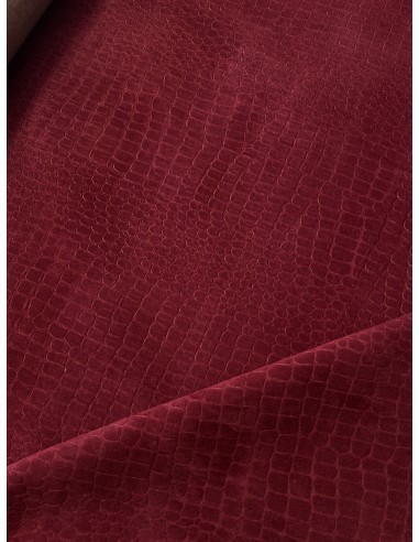 ΔΕΡΜΑΤΙΝΗ SUEDE CROCO ΜΠΟΡΝΤΟ