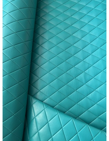 QUILTED SYNTHETIC LEATHER TURQUOISE