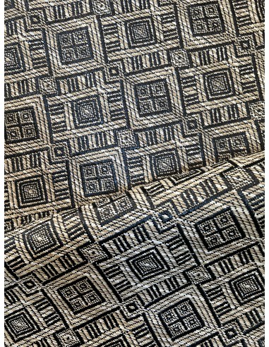 RAFFIA PATTERNED FABRIC BLACK