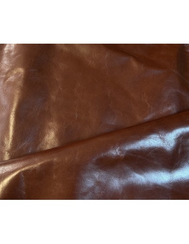 SHINY REAL LEATHER BROWN
