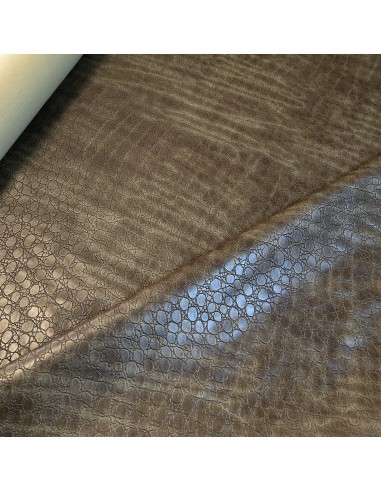 SYNTHETIC LEATHER CROCO TEXAS OLIVE
