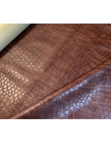 SYNTHETIC LEATHER CROCO TEXAS TAN-BROWN