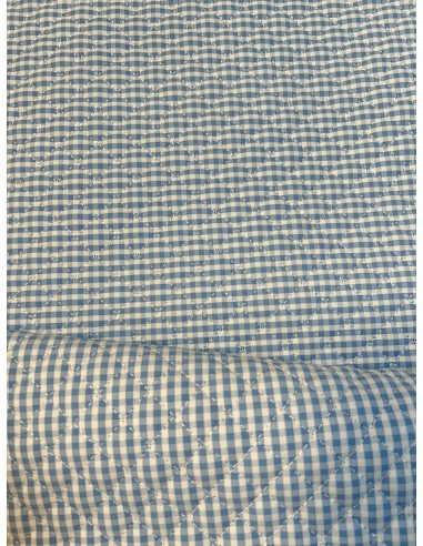 QUILTED FABRIC PETITE PLAID CIEL
