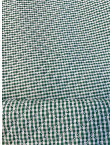 QUILTED FABRIC PETITE PLAID GREEN