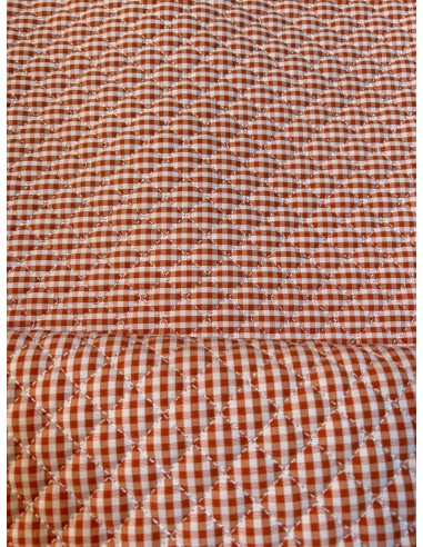 QUILTED FABRIC PETITE PLAID ORANGE