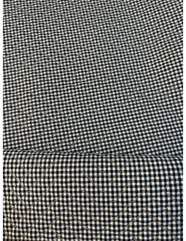 QUILTED FABRIC PETITE PLAID BLACK