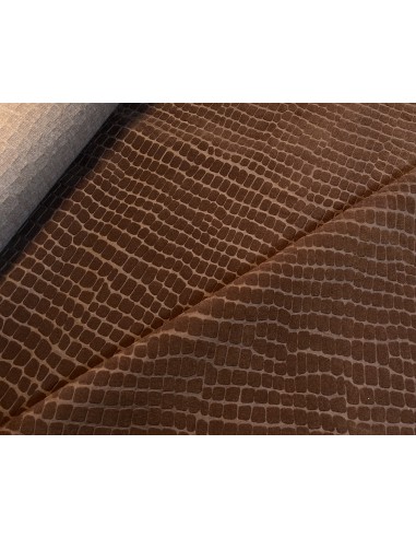 SYNTHETIC LEATHER SUEDE CROCO BROWN