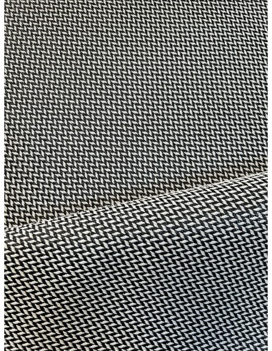 SYNTHETIC STRAW FABRIC ARROW BLACK-WHITE