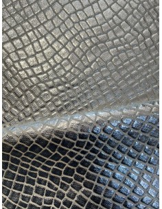 CROCO FABRIC METALLIC SILVER