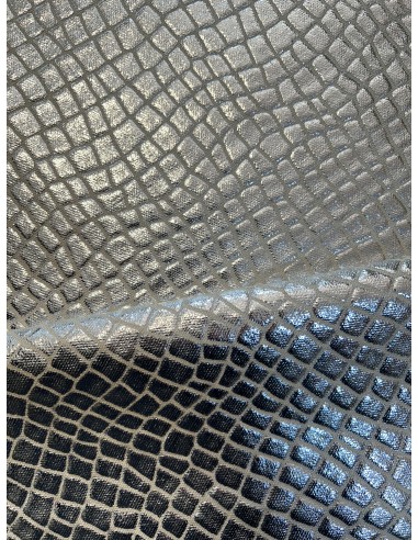 CROCO FABRIC METALLIC SILVER