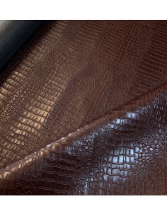 CROCO SYNTHETIC LEATHER BROWN
