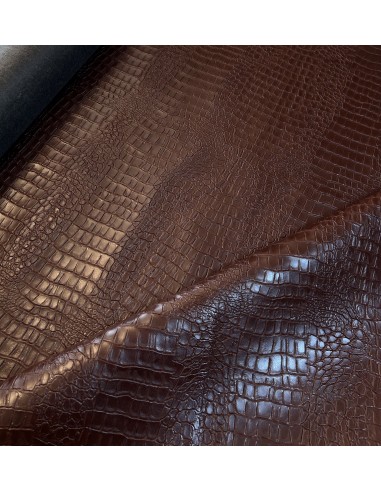 CROCO SYNTHETIC LEATHER BROWN