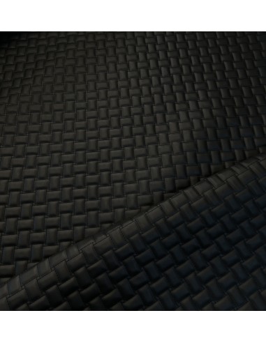 QUILTED SYNTHETIC LEATHER BOX BLACK