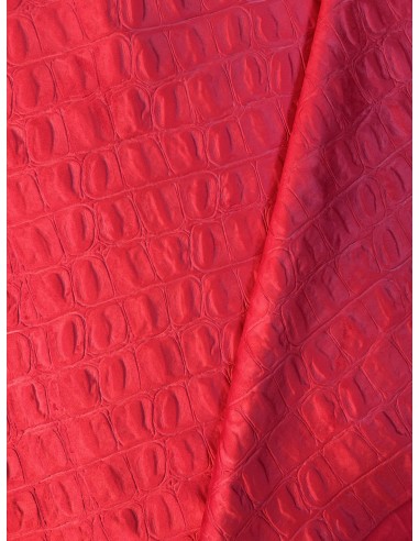 FABRIC SUEDE CROCO JURASSIC RED