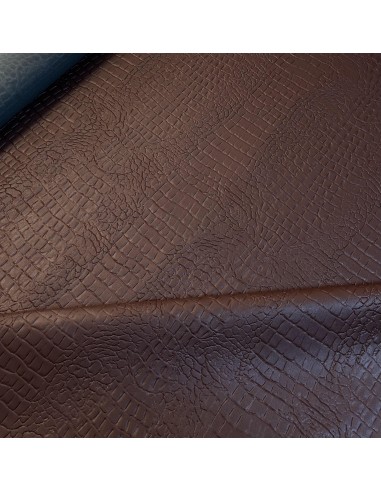 CROCO SYNTHETIC LEATHER BROWN