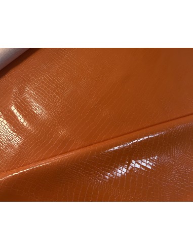 SHINY CROCO SYNTHETIC LEATHER ORANGE