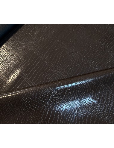 SHINY CROCO SYNTHETIC LEATHER BROWN