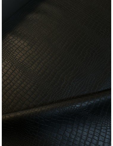 CROCO SYNTHETIC LEATHER BLACK