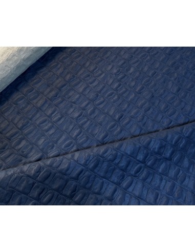 SUEDE FABRIC CROCO JURASSIC NAVY BLUE