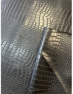 CROCO SYNTHETIC LEATHER BLACK 2