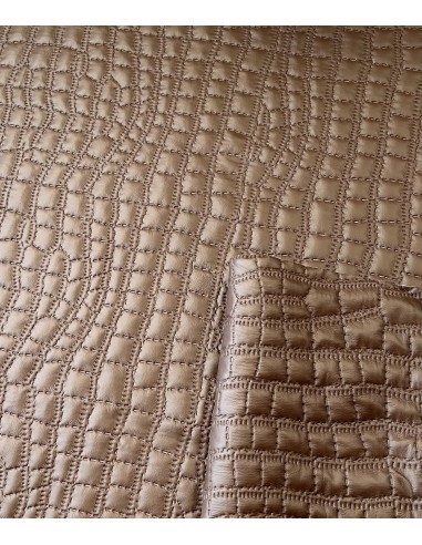 QUILTED SYNTHETIC LEATHER CROCO BROWN