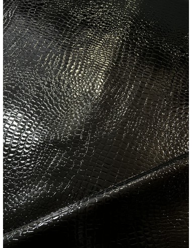 ΔΕΡΜΑΤΙΝΗ CROCO GUESS ΓΥΑΛΙΣΤΕΡΗ ΜΑΥΡΗ