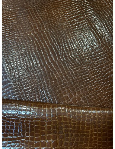 CROCO SYNTHETIC LEATHER SHINY TABA