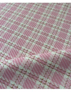 TARTAN FABRIC PINK-WHITE