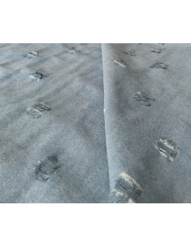 JEAN FABRIC LIGHT BLUE WITH TEARS