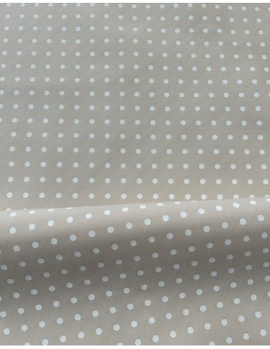 POLKA DOT FABRIC BEIGE