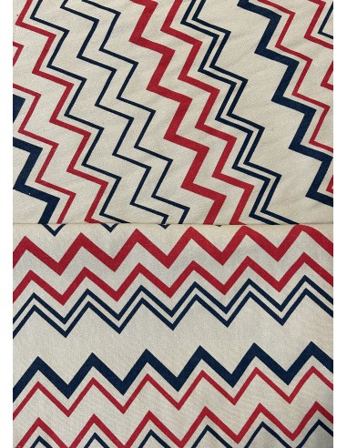 ZIG ZAG FABRIC BLUE-RED