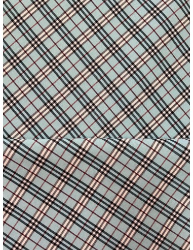 TARTAN FABRIC LIGHT BLUE