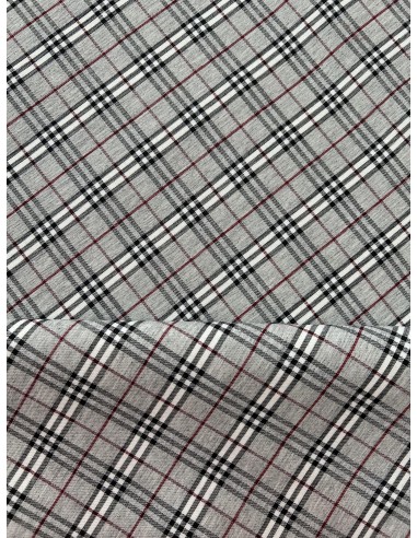TARTAN FABRIC LIGHT GREY