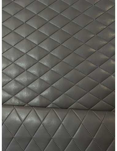 QUILTED SYNTHETIC LEATHER DARK GREY
