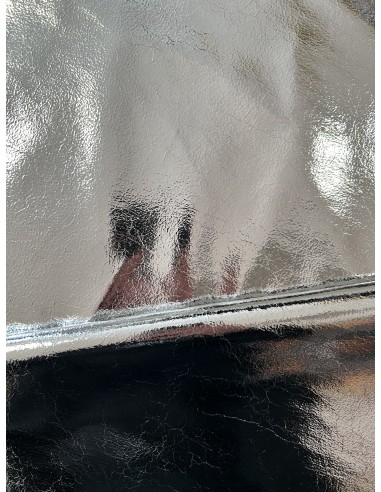 METALLIC SYNTHETIC LEATHER SILVER