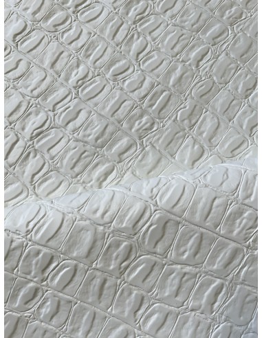 SYNTHETIC LEATHER CROCO JURRASIC WHITE