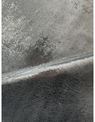 SYNTHETIC LEATHER SNAKE METALLIC SILVER